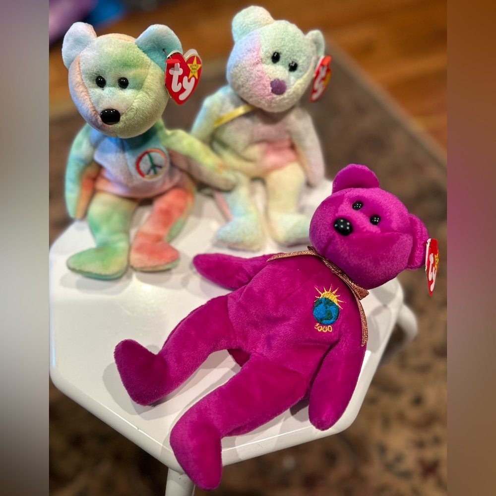 Beanie Babies  “Groovy”, “Peace”, “Millennium”